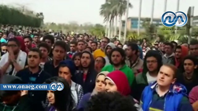 تضامن طلاب الجامعة الأمريكية مع الألمانية في اعتصامهم