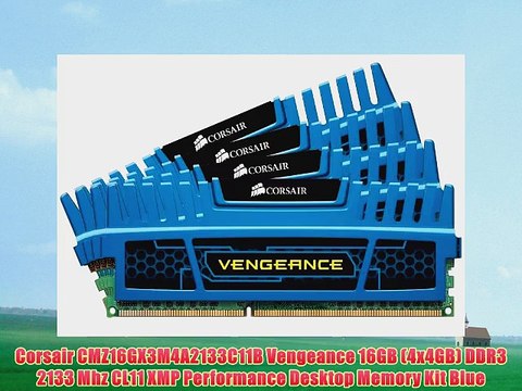 Corsair CMZ16GX3M4A2133C11B Vengeance 16GB (4x4GB) DDR3 2133 Mhz CL11 XMP Performance Desktop