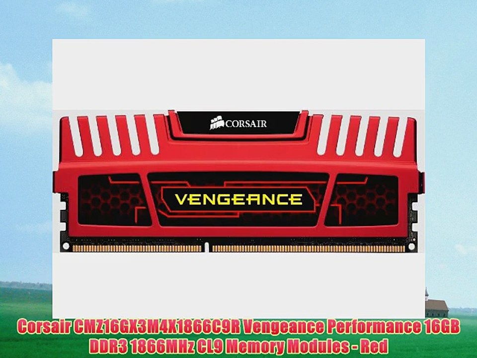 Corsair CMZ16GX3M4X1866C9R Vengeance Performance 16GB DDR3 1866MHz CL9 Memory Modules - Red