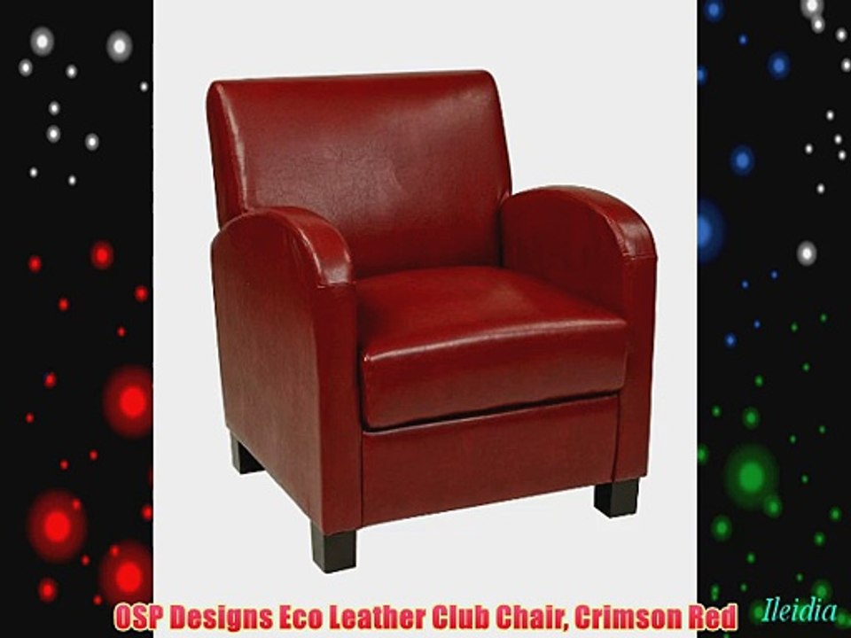 OSP Designs Eco Leather Club Chair Crimson Red