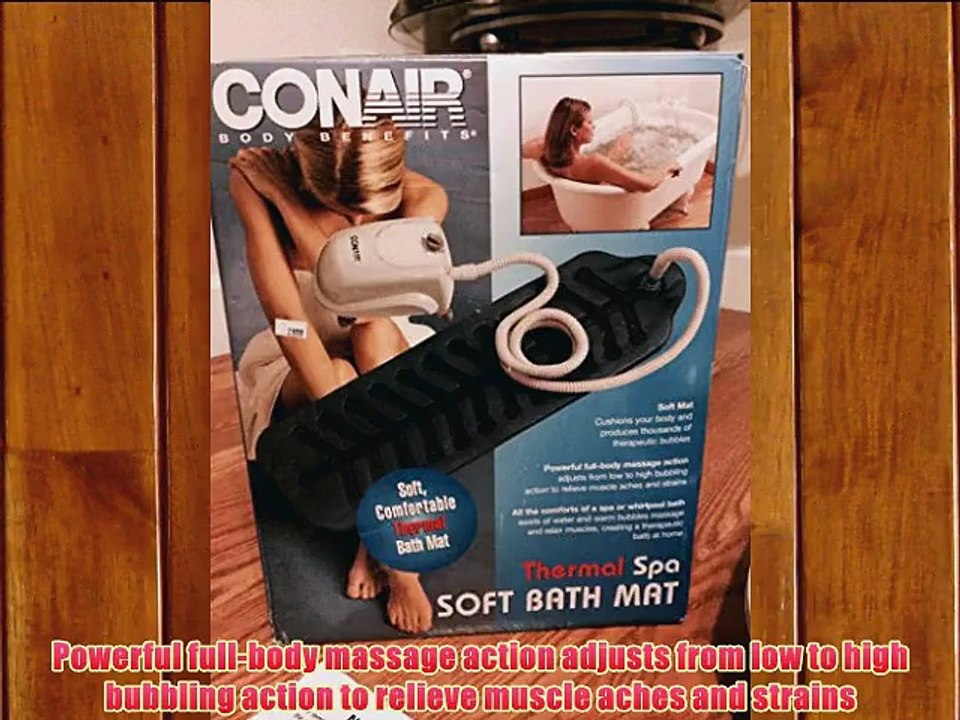 Conair Body Benefits Thermal Spa Soft Bath Mat Body Massage Whirlpool  MBTS2N 