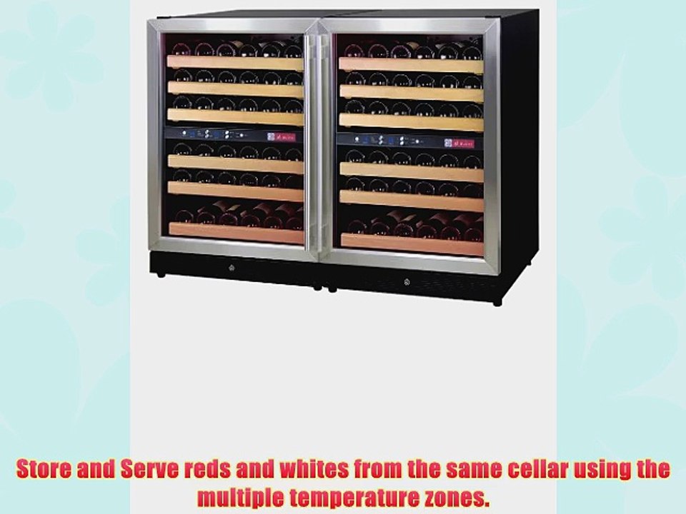Allavino 2X-MWR-542-SS 102 Bottle Multi-Zone Wine Cellar Refrigerator - Black Cabinet with