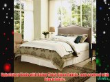 Modern Arch Upholstered Padded Beige Tan Taupe Linen Fabric Headboard with Metal Nailheads