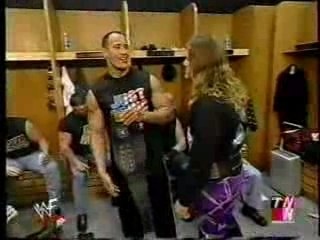 the rock & y2j backstage segment