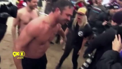Lady Gaga takes Chicago's polar plunge with fiancé Taylor Kinney