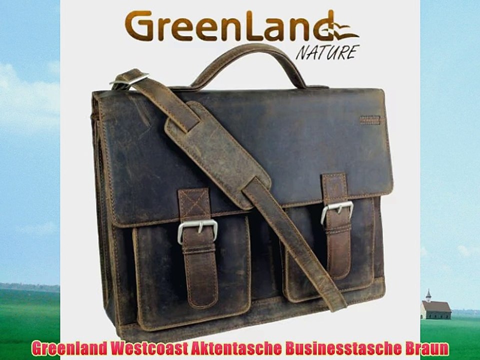 Greenland Westcoast Aktentasche Businesstasche Braun