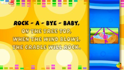 Rock A Bye Baby - Karaoke Version With Lyrics - Cartoon - Animated English Nursery Rhymes For Kids