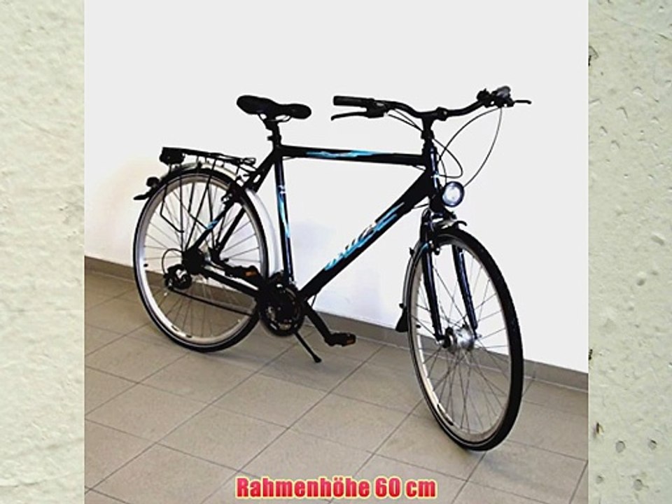 28 Trekkingbike Herrenfahrrad Aluminium 24-Gang Beleuchtung Nabendynamo Felgenbremse Gelsattel