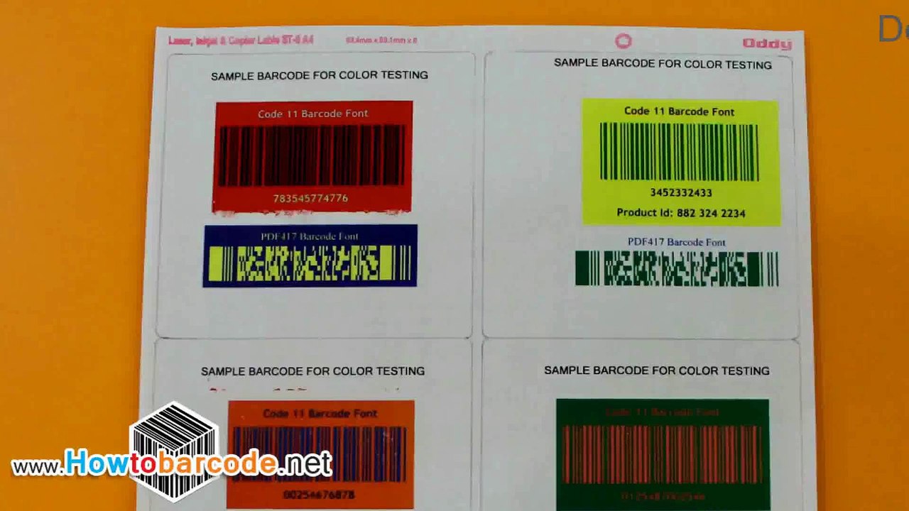 Setting colors of barcode header and footer