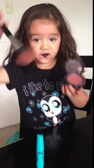 Mia age 4 explaining why she got into moms makeup bag