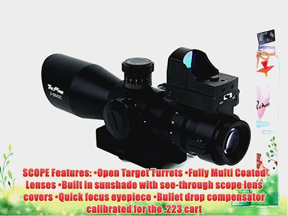 TacFire 3-9x42 Illuminated Range Finder Reticle Tactical Rifle Scope W/adaptor Mount