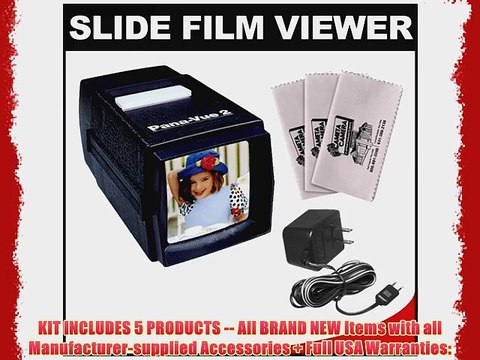 Pana-Vue 2 Lighted 2x2 Slide Film Viewer with AC Adapter (3) Microfiber Cleaning Cloths
