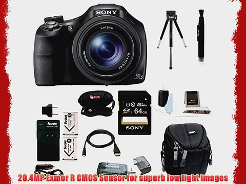 Sony Cyber-shot DSC-HX400 Digital Camera (Black) with 64GB Deluxe Accessory Bundle