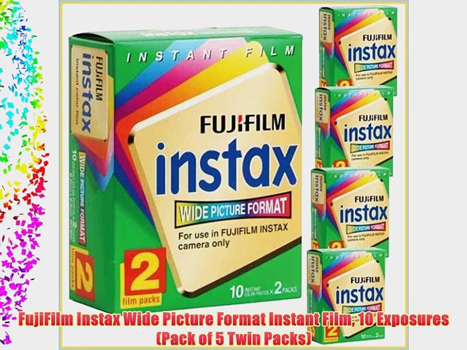 FujiFilm Instax Wide Picture Format Instant Film 10 Exposures (Pack of 5 Twin Packs)