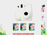 Fujifilm Instax Mini 8 Camera 62x46mm Picture Size White - Bundle - with Three TwinPacks of