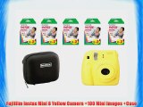 Fujifilm Instax Mini 8 Yellow Camera  100 Mini Images  Case
