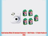 Fuji Instax Mini 25 Instant Camera   100 Prints - 5 Twin Packs of film