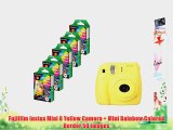 Fujifilm Instax Mini 8 Yellow Camera   Mini Rainbow Colored Border 50 images