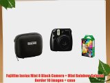 Fujifilm Instax Mini 8 Black Camera   Mini Rainbow Colored Border 10 images   case