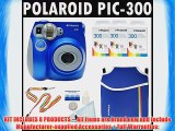 Polaroid PIC-300 Instant Film Analog Camera (Blue) with (3) Polaroid 300 Instant Film Packs