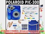 Polaroid PIC-300 Instant Film Analog Camera (Blue) with (5) Polaroid 300 Instant Film Packs