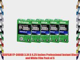 FUJIFILM FP-3000B 3.34 X 4.25 Inches Professional Instant Black and White Film Pack of 5