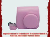 CAIUL Light Pink PU Leather Fujifilm Instax Mini 8 Case