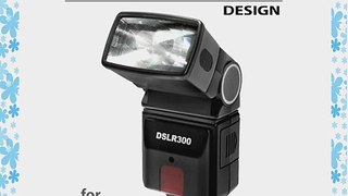 Precision Design DSLR300 Universal High Power Auto Flash with Zoom/Bounce/Swivel Head for Canon