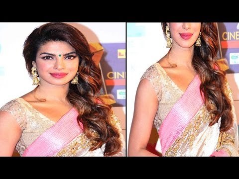 Priyanka Chopra In Sexy Pink Saree @ Zee Cine Awards 2014