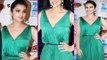 Sexy Parineeti Chopra in Deep Neck Green Dress @ Global Indian Music Awards 2014