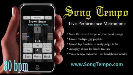 80 BPM Metronome - 10 Minutes Click Track - www.SongTempo.com