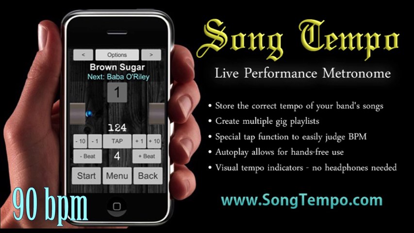 90 BPM Metronome - 10 Minutes Click Track - www.SongTempo.com - video  Dailymotion