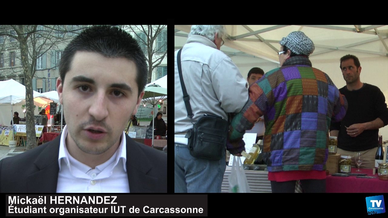 Des étudiants de l’IUT de Carcassonne ont organisé un marché de producteurs sur la place Carnot :