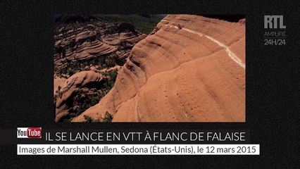 États-Unis : Il se lance en VTT à flanc de falaise