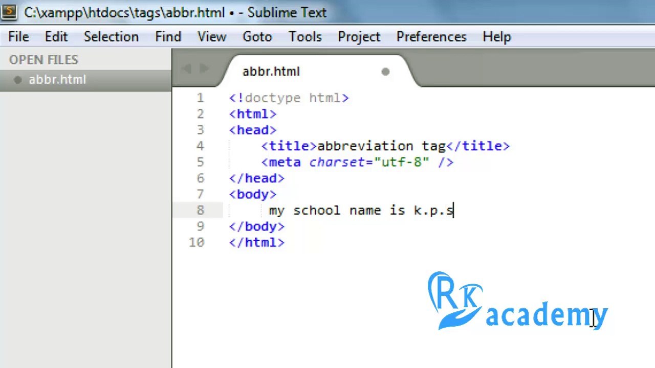 abbr tag