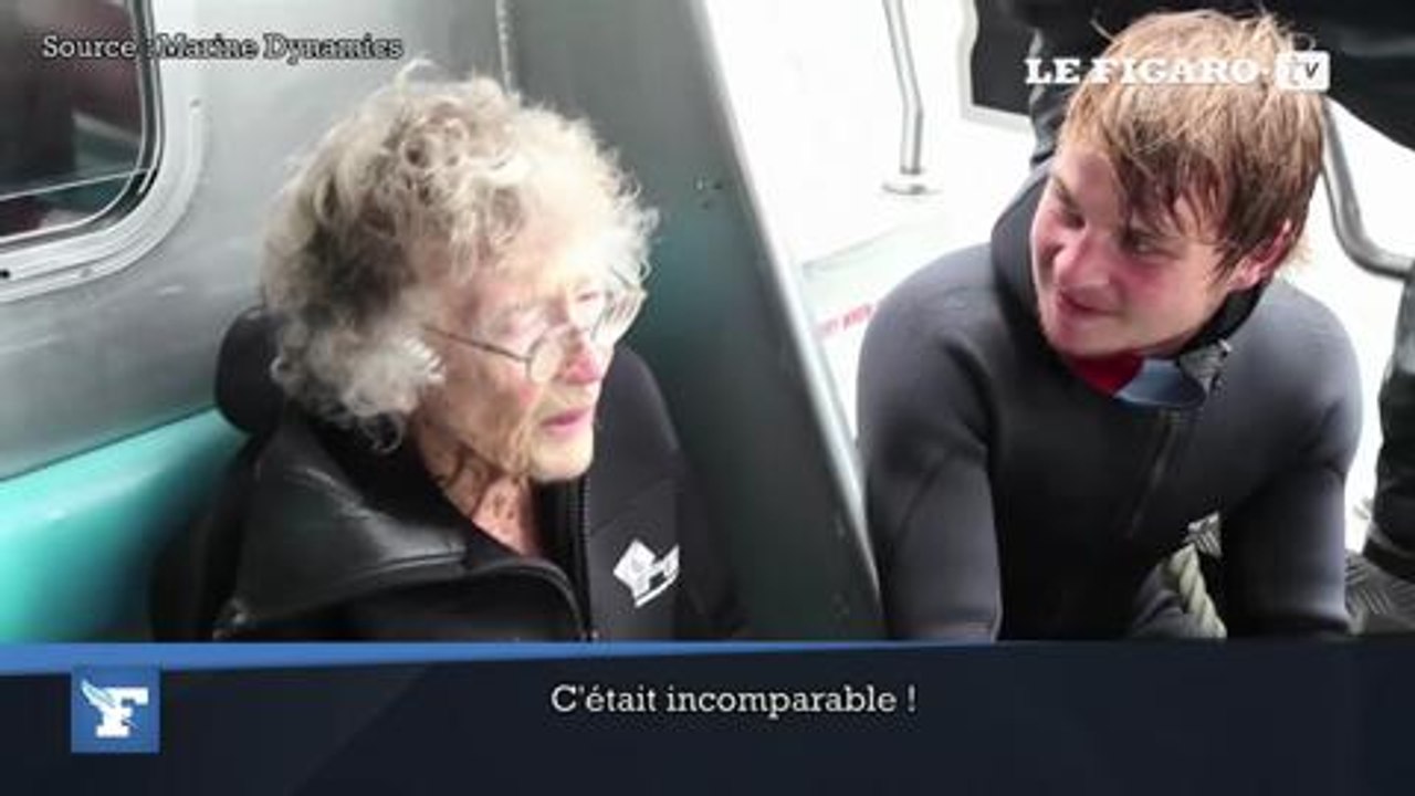 À 100 ans, elle saute en parachute et nage avec les requins