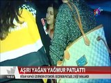 Ankara'da inanılmaz kaza patlayan rögar kapağı üstünden geçen araca kaza yaptırdı