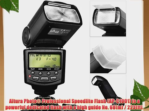 Altura Photo E-TTL Auto-Focus Dedicated Flash (AP-C1001) for Canon DSLR Cameras including Rebel