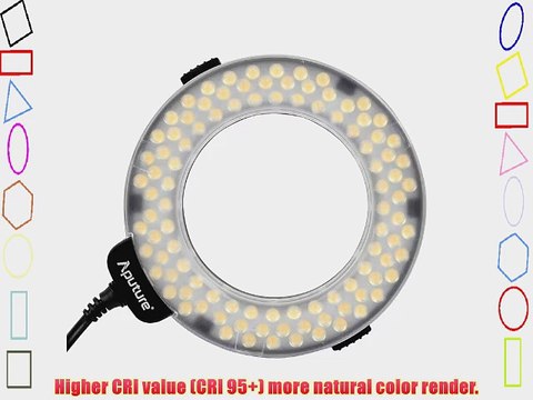 SainSonic AHL-HN100 LED Macro Ring Flash Aputure Amaran Halo CRI95 Light for Nikon Digital