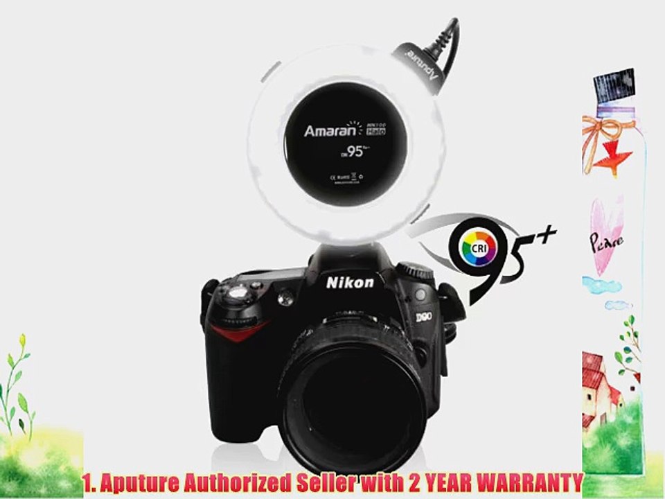 Aputure Amaran Halo AHL-HN100 CRI 95  LED Macro Ring Video Light Flash Light for Nikon Camera
