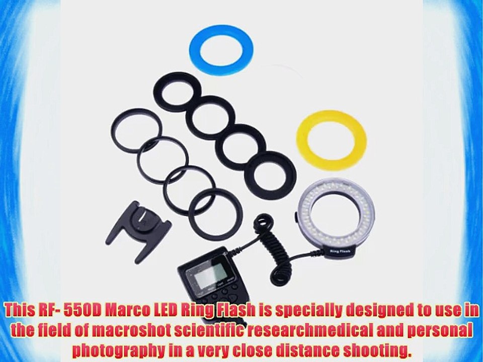 Kaavie//Travor - Macro 48 LED Ring Flash RF550D With 8x Adapter Rings (49mm 52mm 55mm 58mm