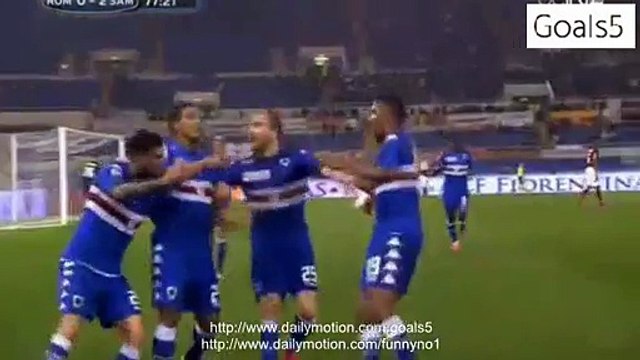 Luis Muriel Goal AS Roma 0 - 2 Sampdoria Serie A 16-2-2015