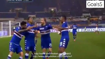 Luis Muriel Goal AS Roma 0 - 2 Sampdoria Serie A 16-2-2015