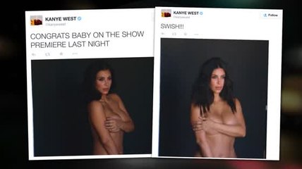 Скачать видео: Kanye West Tweets Nude Photos of Kim Kardashian