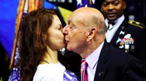 Dick Vitale Kisses Ashley Judd on the Lips Before SEC Championship Game