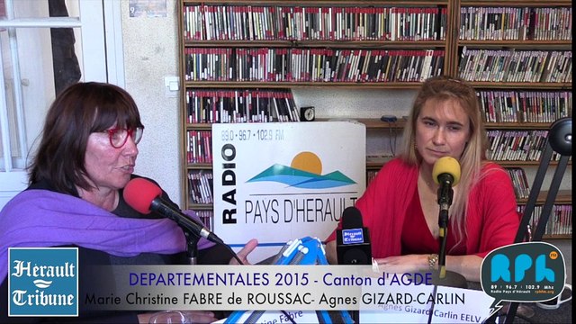 AGDE - 2015 - DEPARTEMENTALES 2015 DEBAT AGDE AGNES GIZARD Marie Christine FABRE DE ROUSSAC