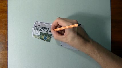 Drawing the Italian newspaper _La Gazzetta dello Sport_