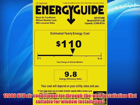 Keystone KSTAT12-2B Energy Star 12 000 BTU Through-The-Wall Air Conditioner with Follow Me