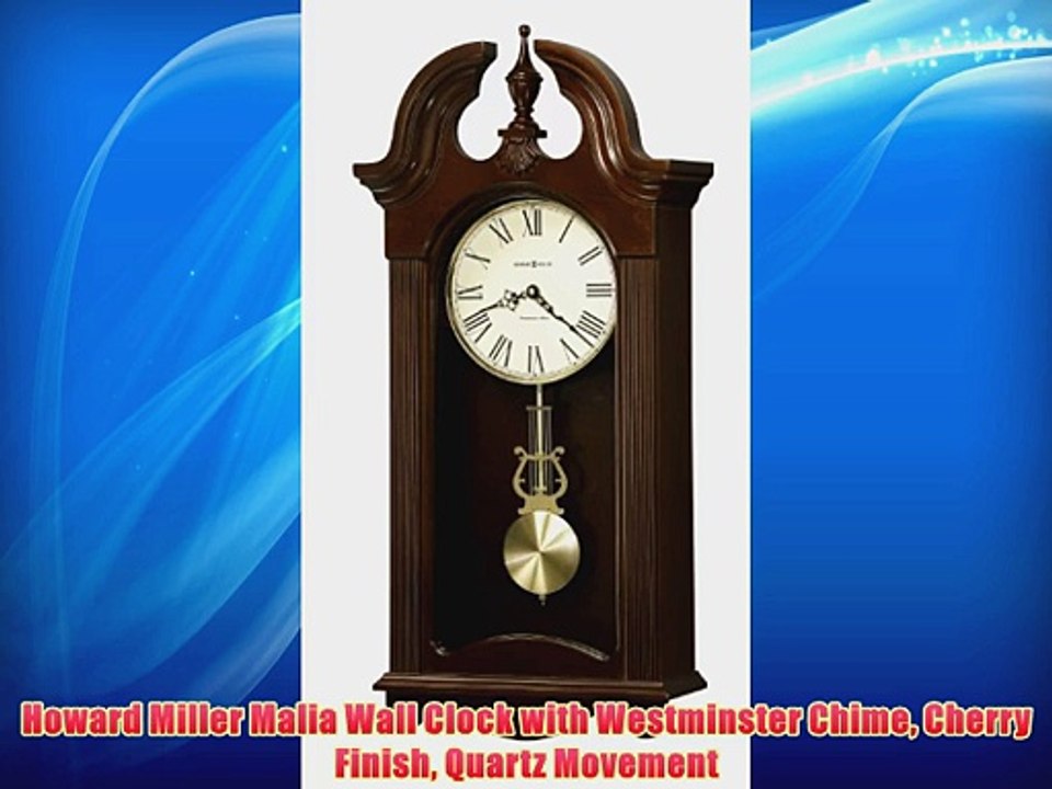 Howard Miller Malia Wall Clock with Westminster Chime Cherry Finish Quartz Movement