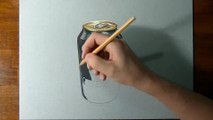 Drawing Time Lapse_ a can of Guinness - hyperrealistic art